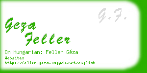 geza feller business card